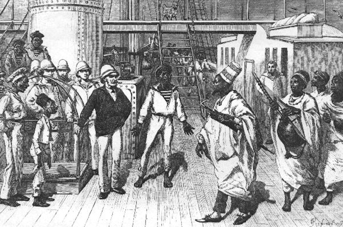 Dinah Salifou a bord du Goeland a destination de l'Exposition Universelle de 1889